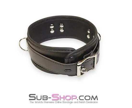 0675HS      Comfortably Captured Lined Locking Bondage Collar - MEGA Deal