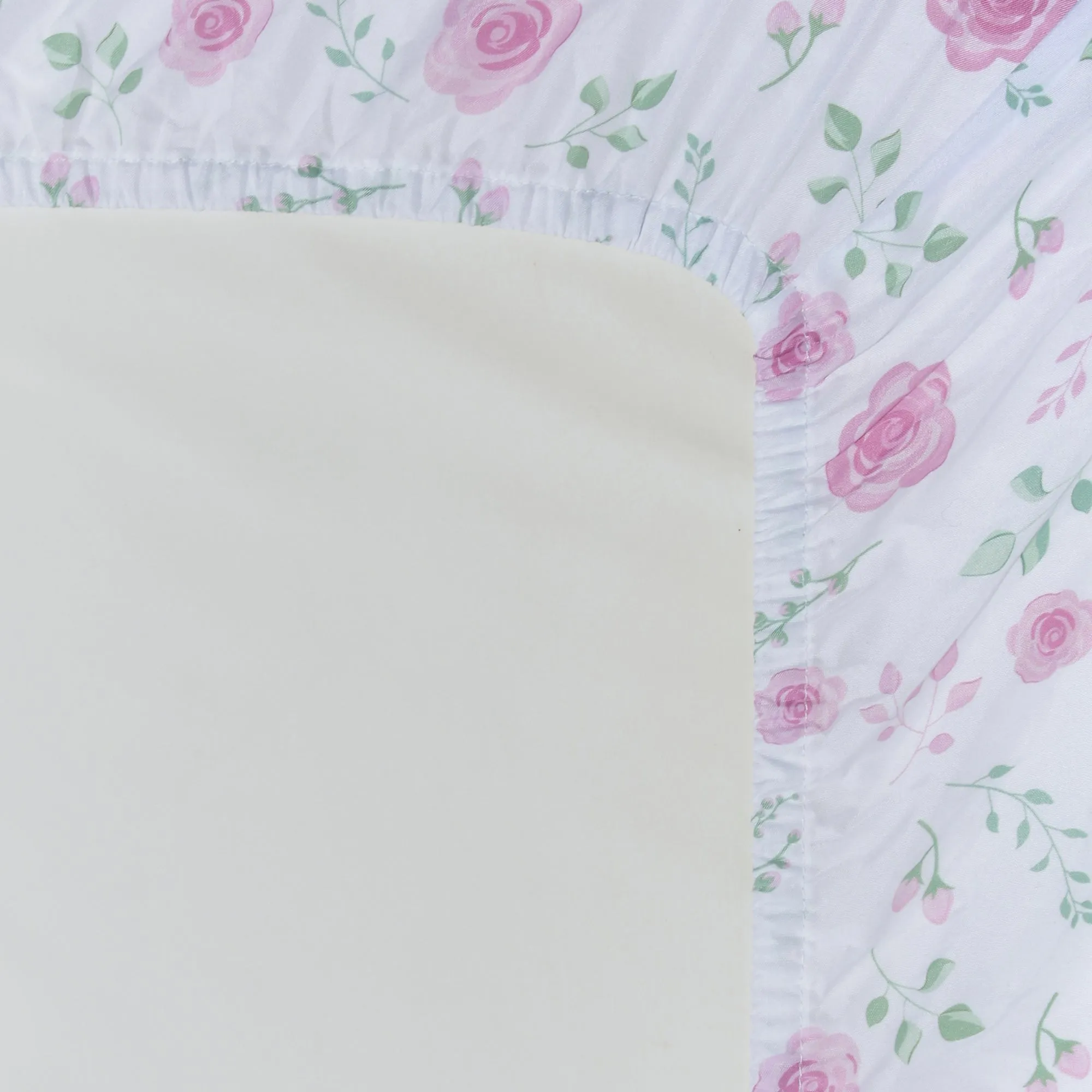 2 Pack Fitted Girls Crib Sheet - Floral/Rosebud