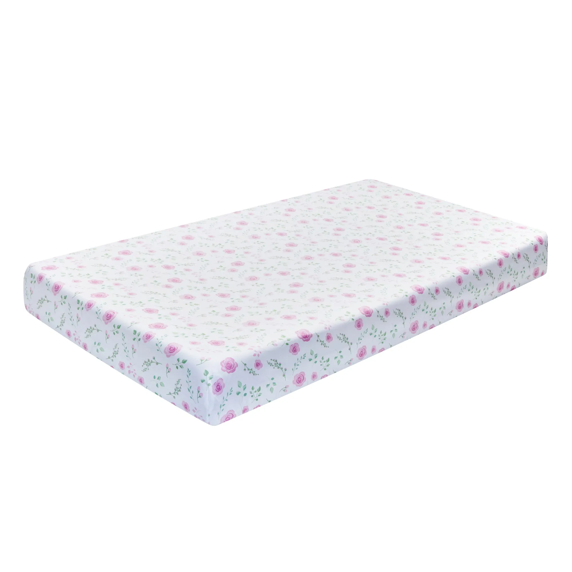 2 Pack Fitted Girls Crib Sheet - Floral/Rosebud