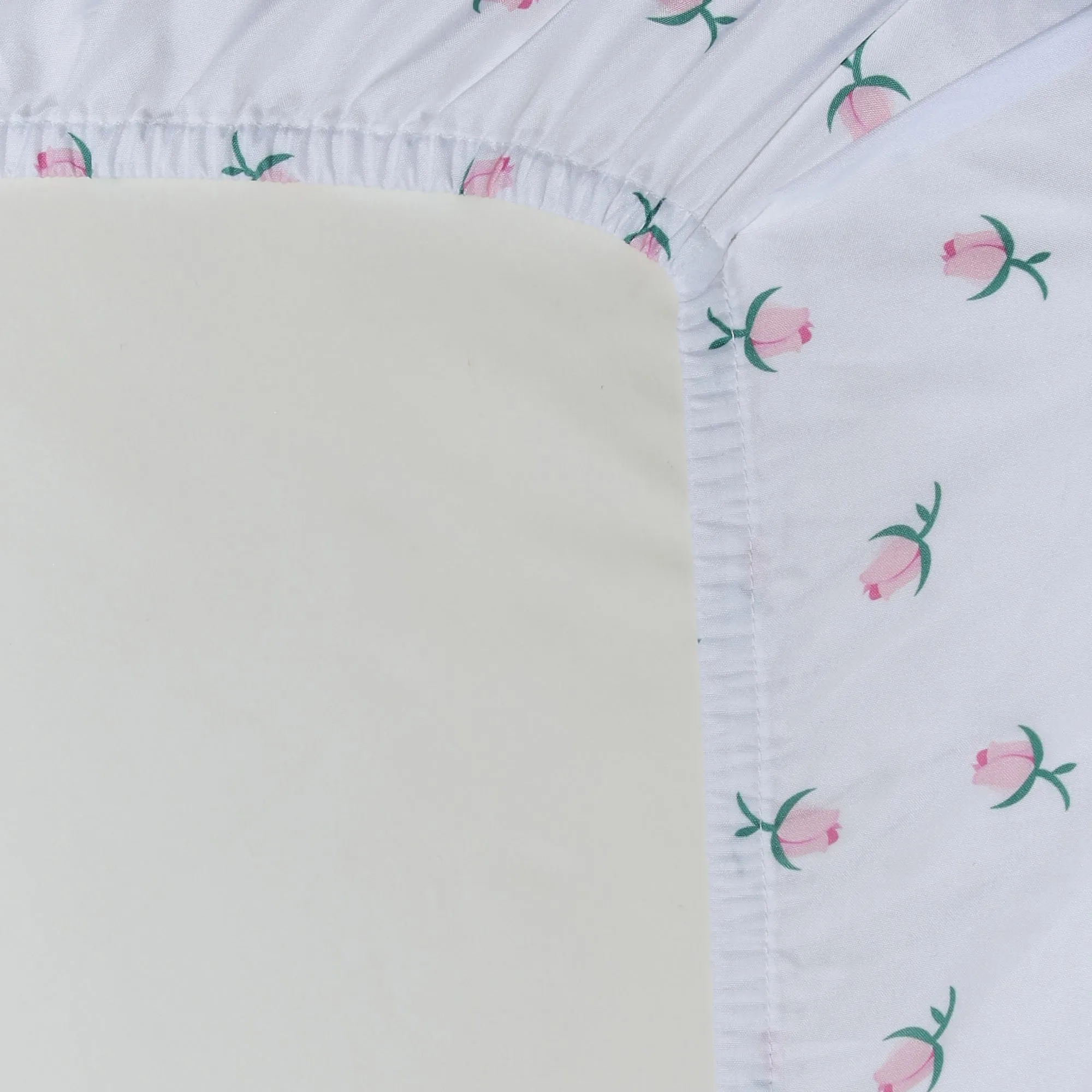 2 Pack Fitted Girls Crib Sheet - Floral/Rosebud