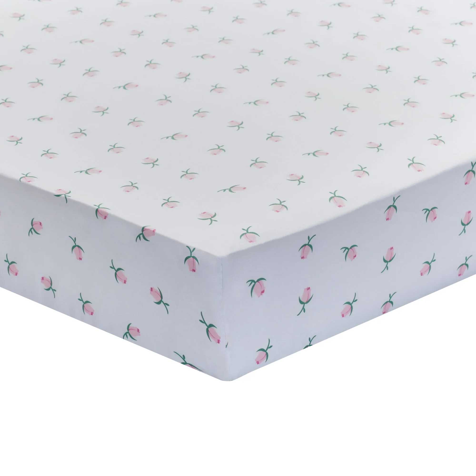 2 Pack Fitted Girls Crib Sheet - Floral/Rosebud