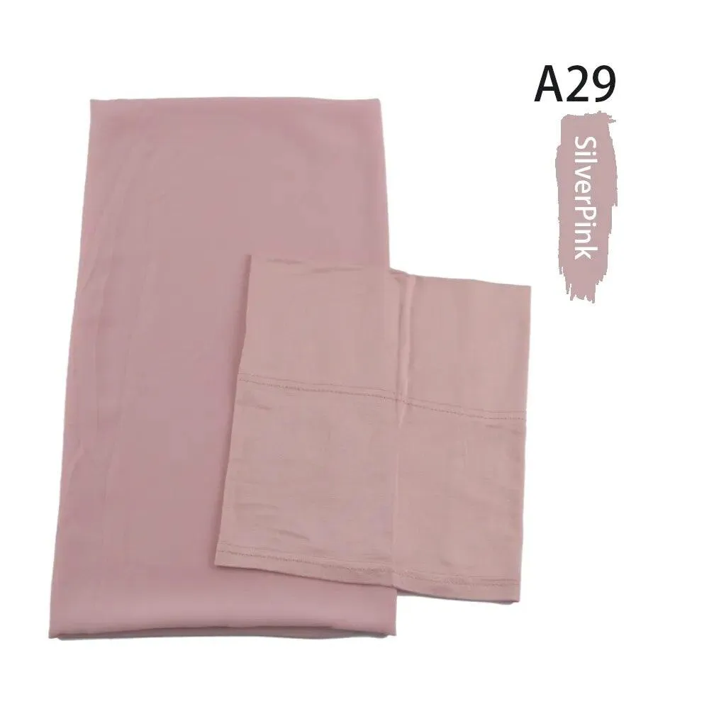 2024 Chiffon Hijab Set with Matching Undercap | Women’s Over Neck Scarf Shawl and Jersey Inner Caps