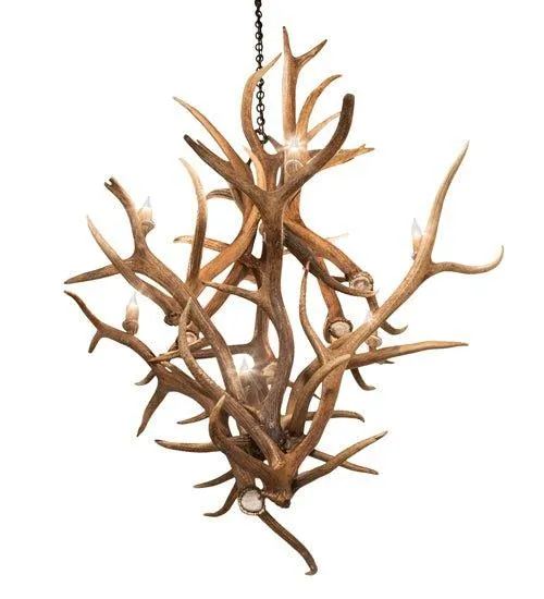 8-Light Elk & Mule Deer Antler Chandelier