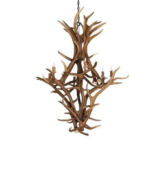 8-Light Elk & Mule Deer Antler Chandelier