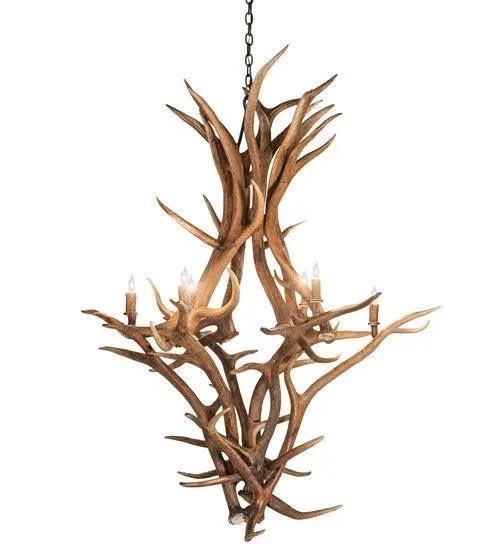 8-Light Elk & Mule Deer Antler Chandelier