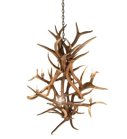 8-Light Elk & Mule Deer Antler Chandelier