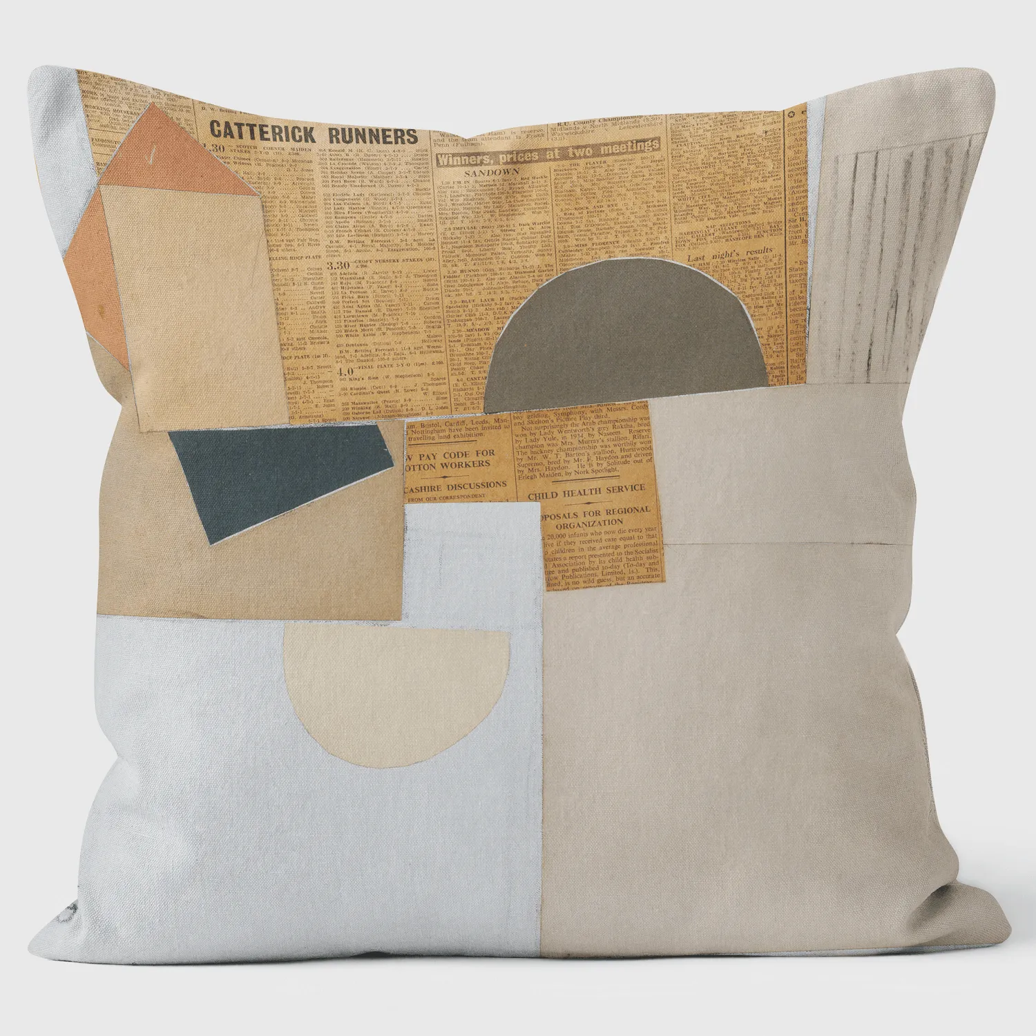 Abstract in White Grey Ochre - TATE - Victor Pasmore Cushion