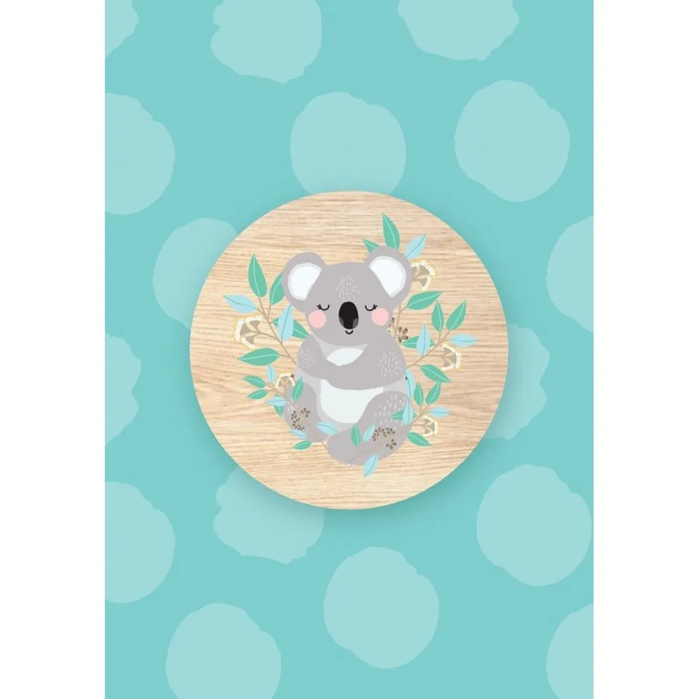 Aero Images: Wooden Magnet Greeting Card Koala