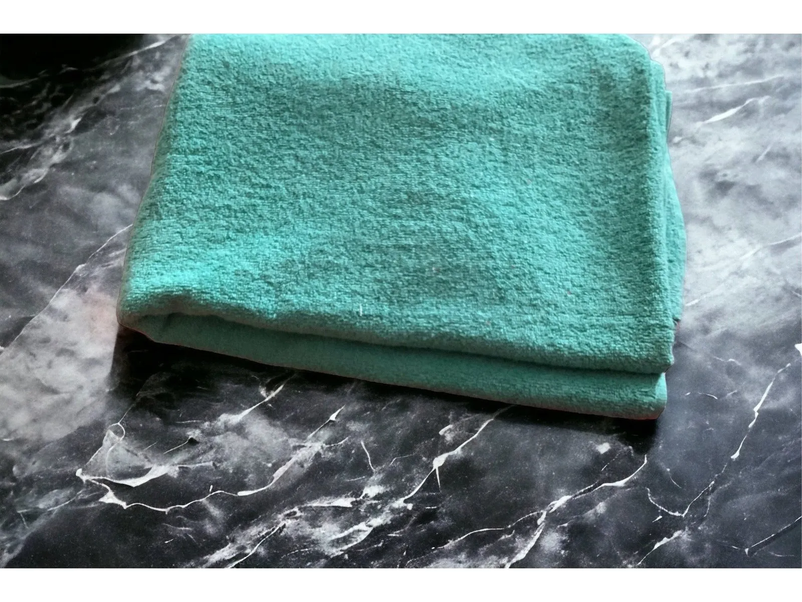 Aqua Green - Pure Cotton Thick LUXURY TOWELLING Fabric - 400 gsm - Greeny Jade Bluey