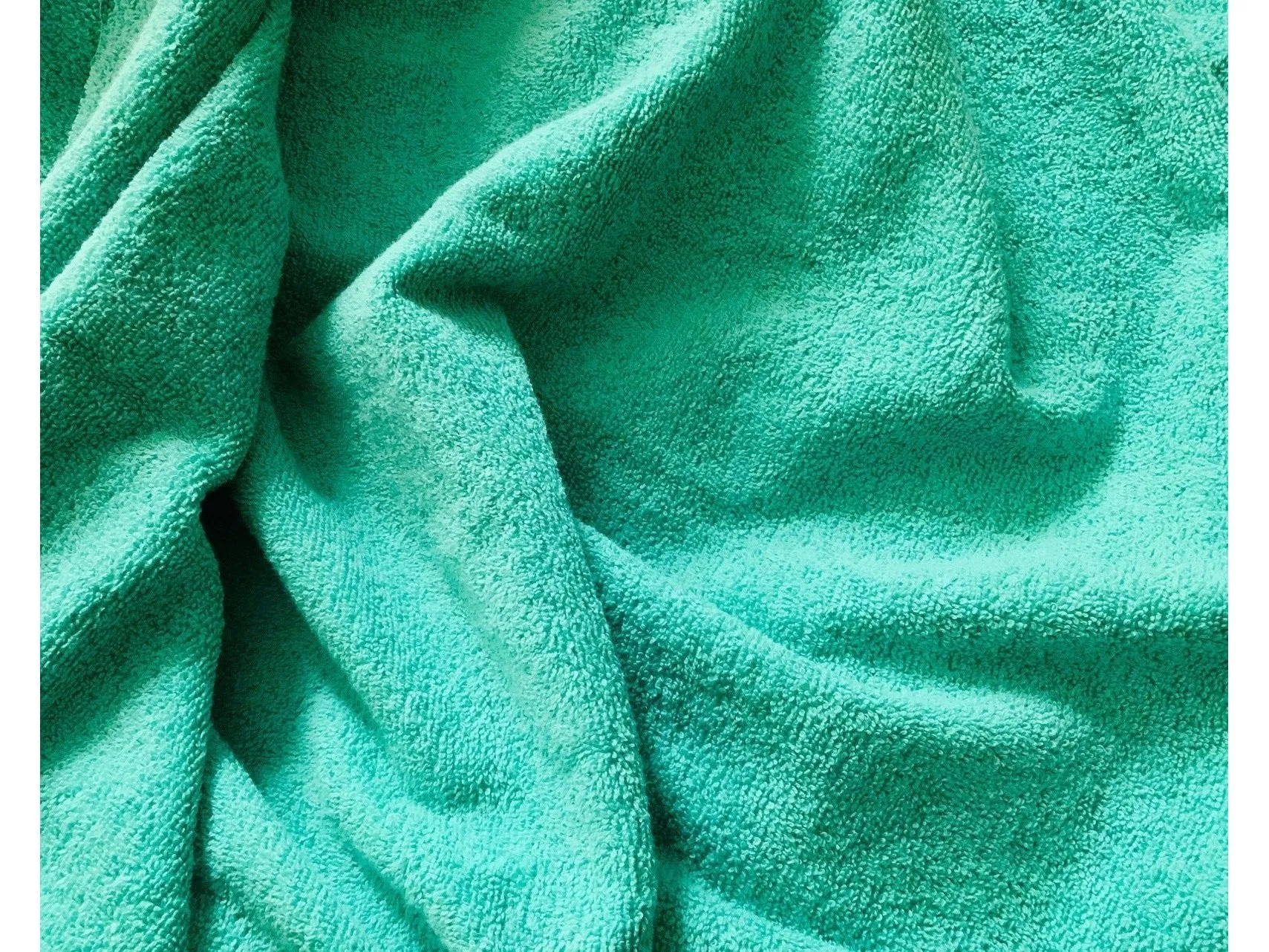 Aqua Green - Pure Cotton Thick LUXURY TOWELLING Fabric - 400 gsm - Greeny Jade Bluey