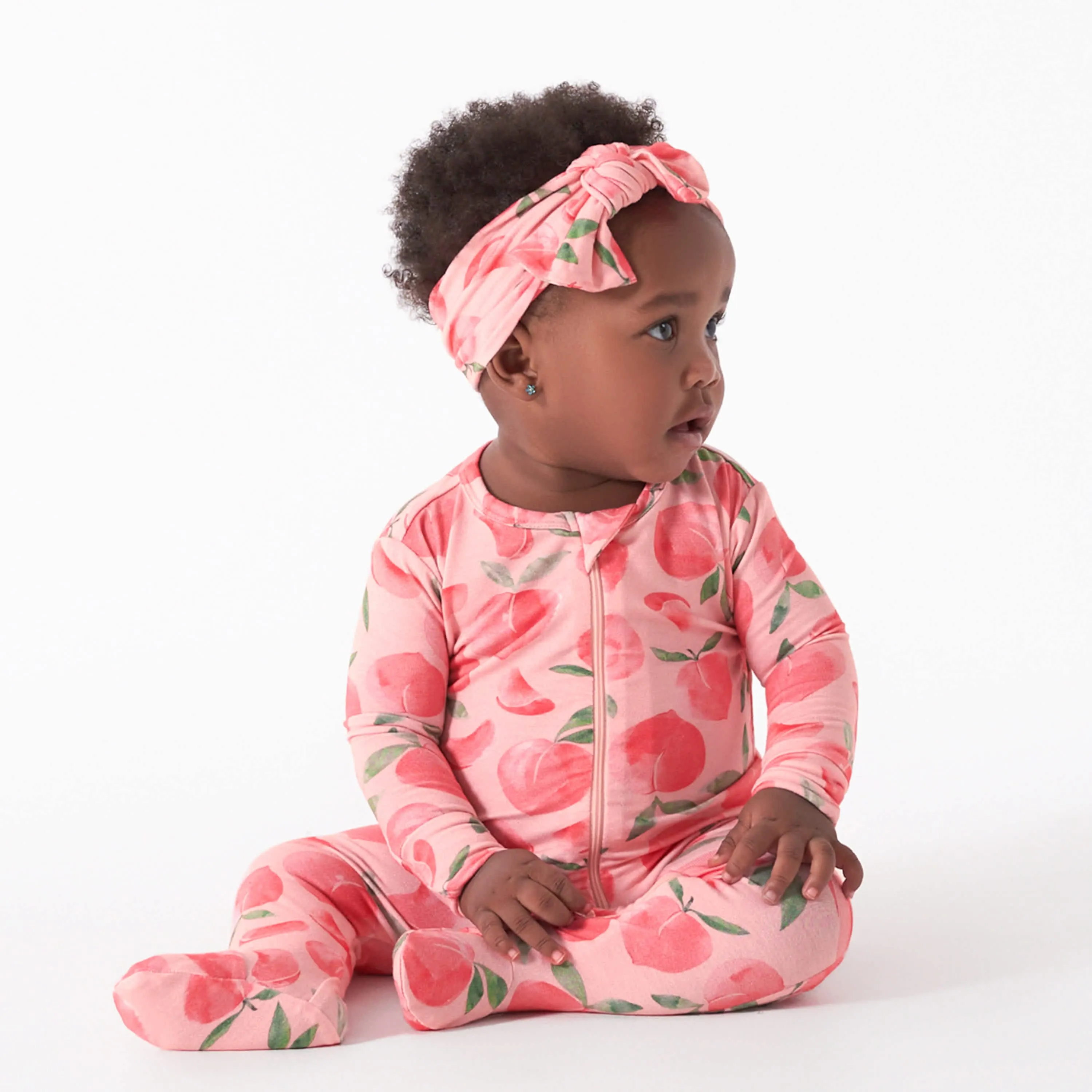 Baby & Toddler Girls Just Peachy Buttery Soft Viscose Made from Eucalyptus Snug Fit Footed Pajamas