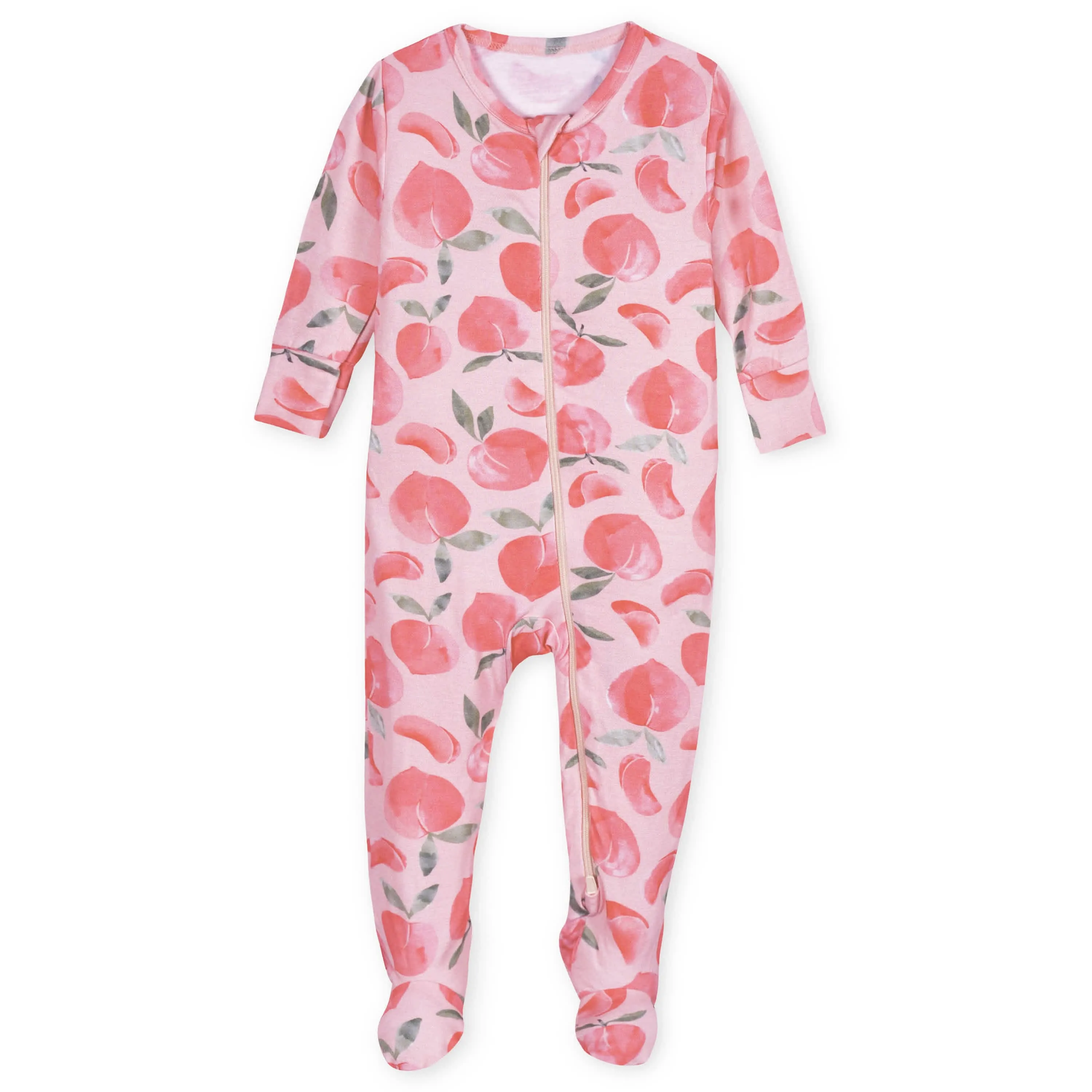 Baby & Toddler Girls Just Peachy Buttery Soft Viscose Made from Eucalyptus Snug Fit Footed Pajamas