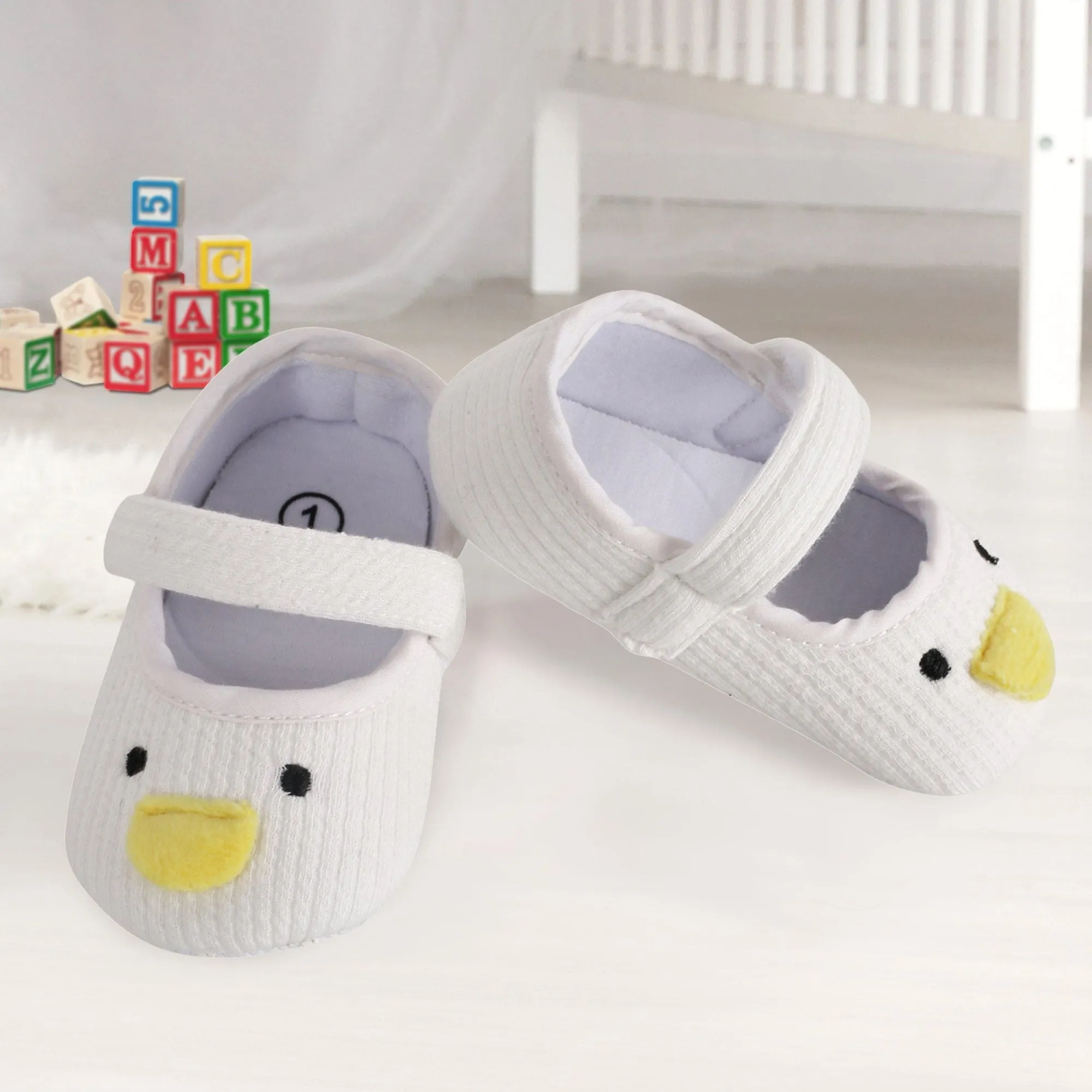 Baby Moo Ducklings White Booties