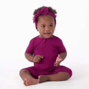 Baby Raspberry Buttery Soft Viscose Made from Eucalyptus Snug Fit Romper