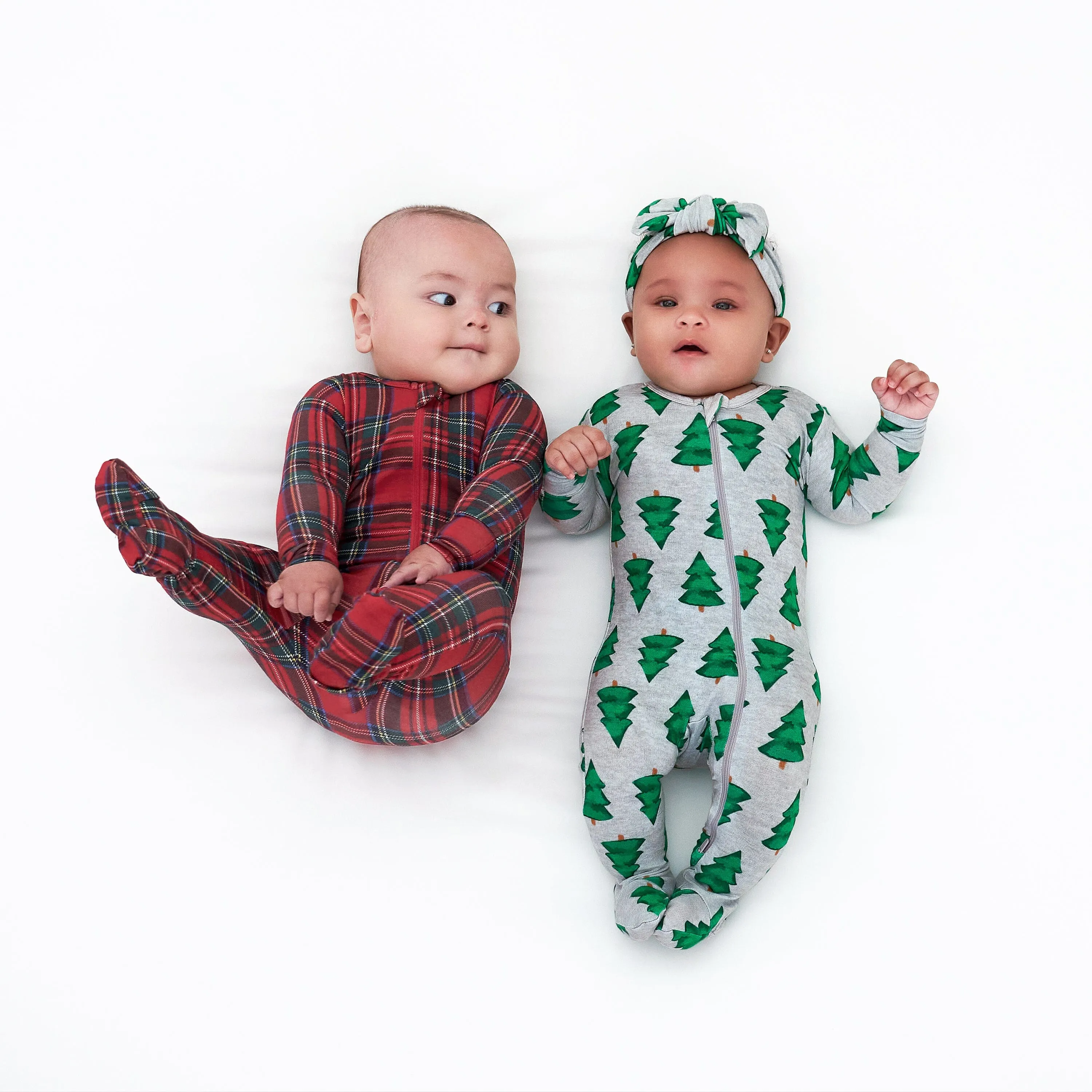 Baby Spruce Buttery Soft Viscose Made from Eucalyptus Snug Fit Footed Holiday Pajamas