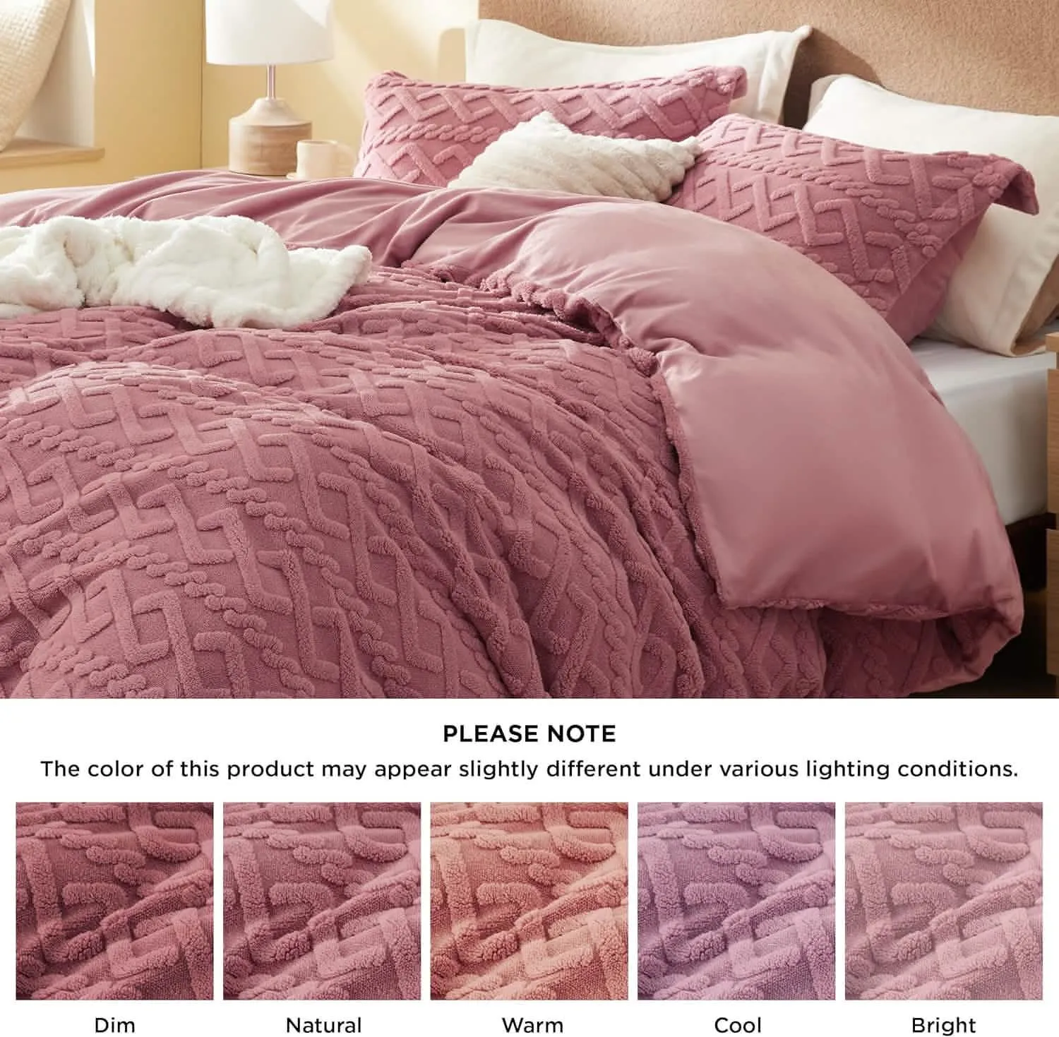 Bedsure Fluffy Boho Duvet Cover Set