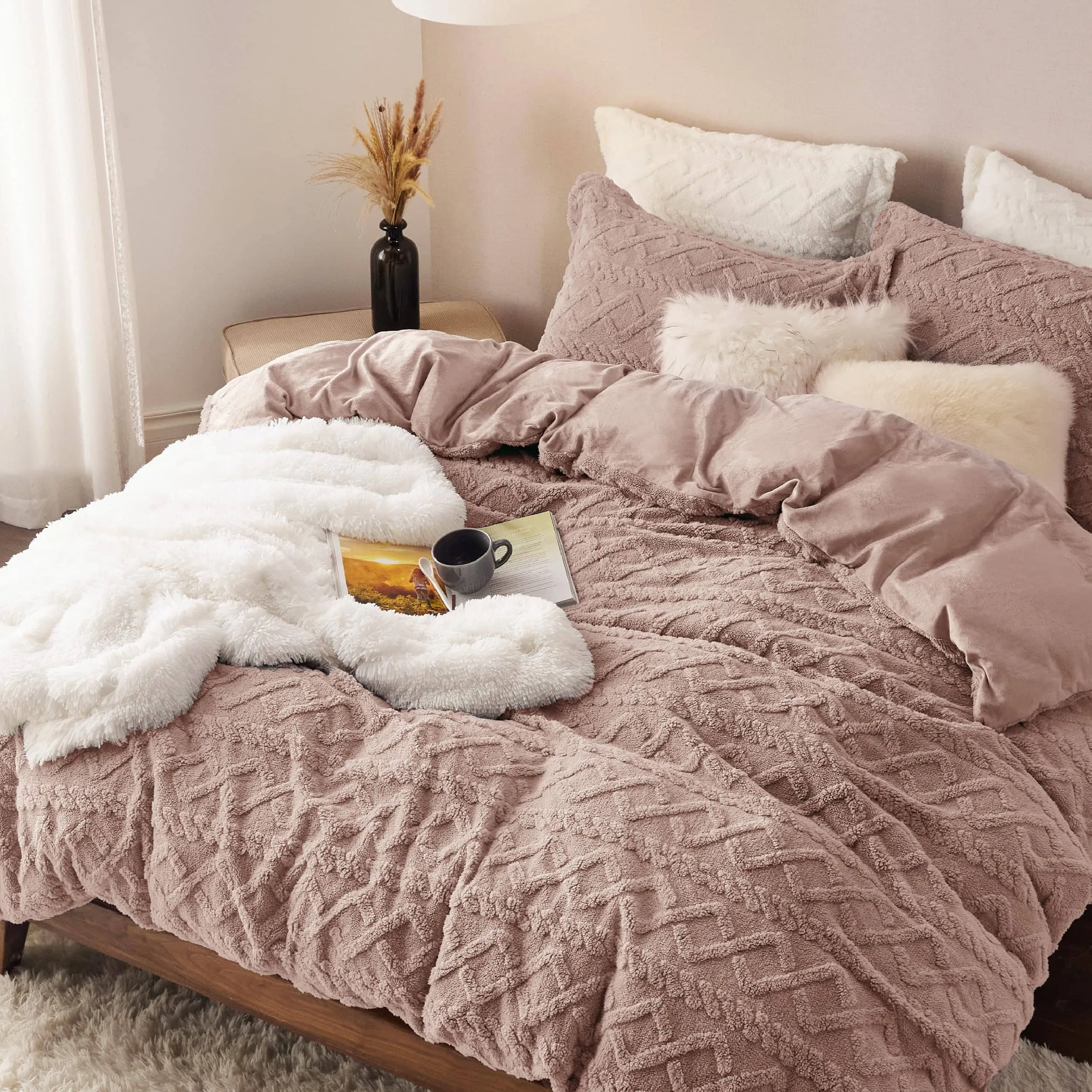 Bedsure Fluffy Boho Duvet Cover Set