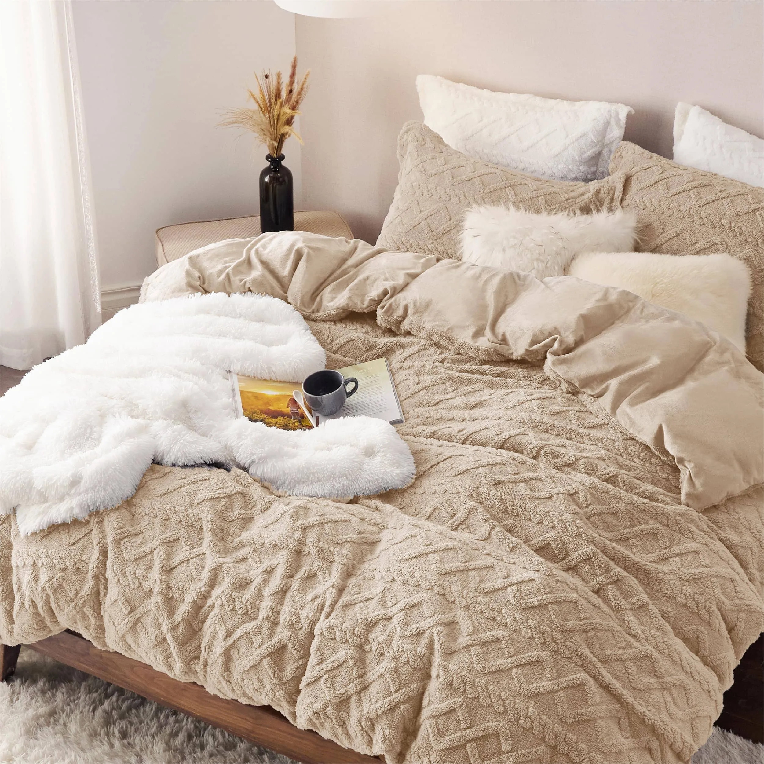 Bedsure Fluffy Boho Duvet Cover Set