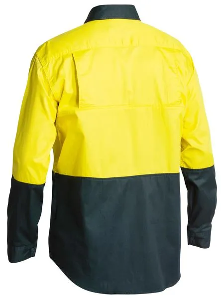 Bisley Hi Vis Cool Lightweight Drill Shirt - Long Sleeve-(BS6895)