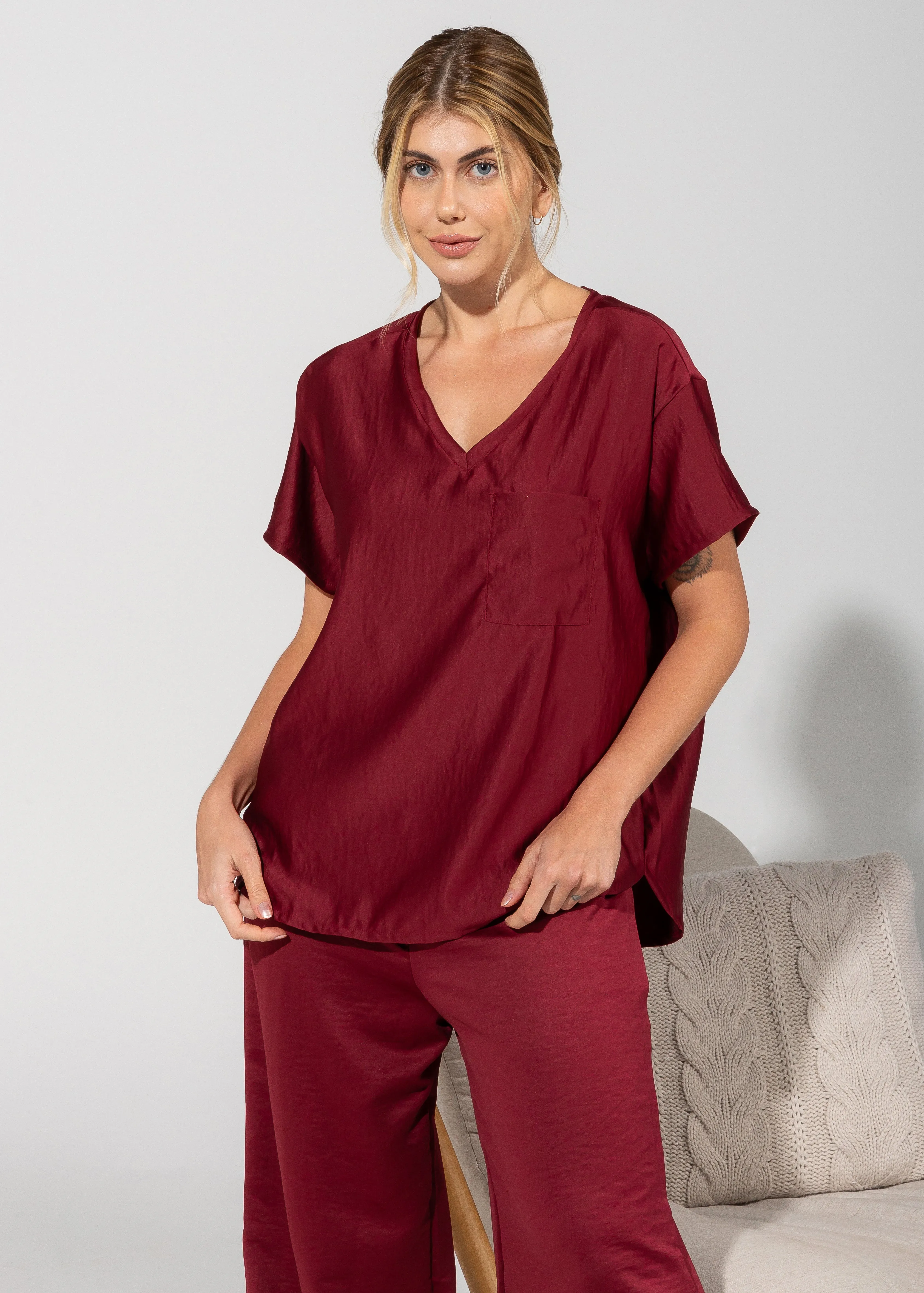 Blusa Maitê Bordeaux