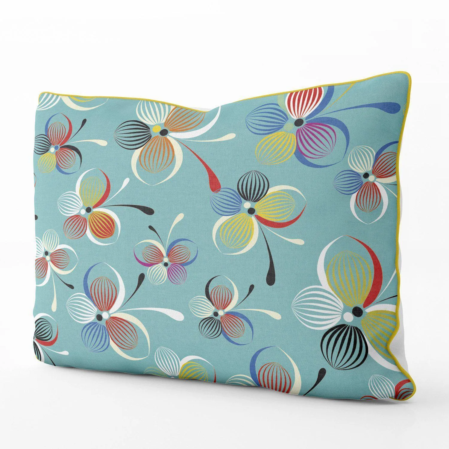 Bubbly Butterflies (Mint Green) - Funky Art Cushion - Perfect Day - House Of Turnowsky Pillows