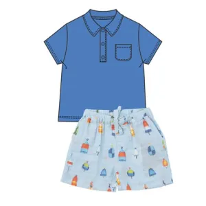 Buoys Muslin Polo Shirt and Short Set