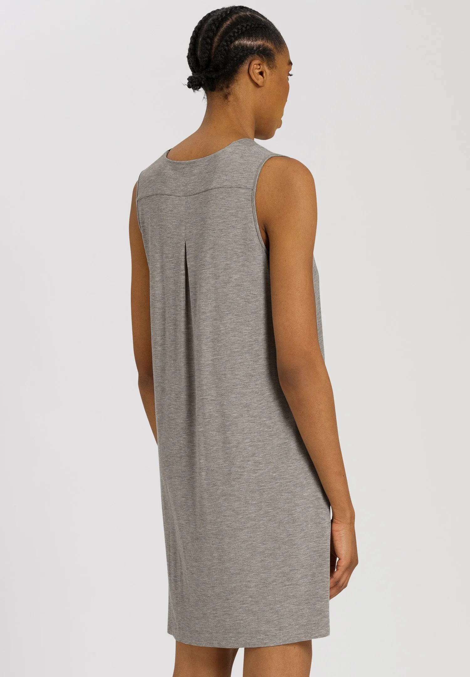 Champagne V-Neck Tank Nightgown | Grey Melange 76473-958