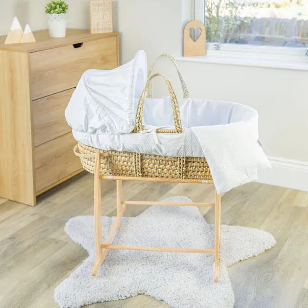 Clair-de-lune Cotton Dream Palm Moses Basket 2 Colours