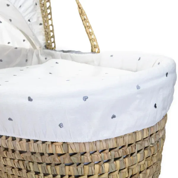 Clair-de-lune Lullaby Hearts Palm Moses Basket