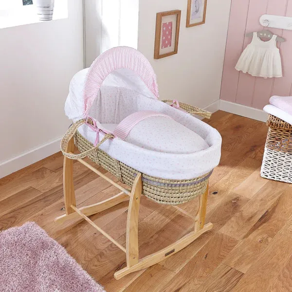 Clair-de-lune Stars & Stripes Palm Moses Basket 3 Colours