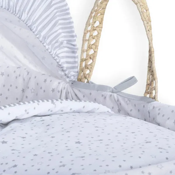 Clair-de-lune Stars & Stripes Palm Moses Basket 3 Colours