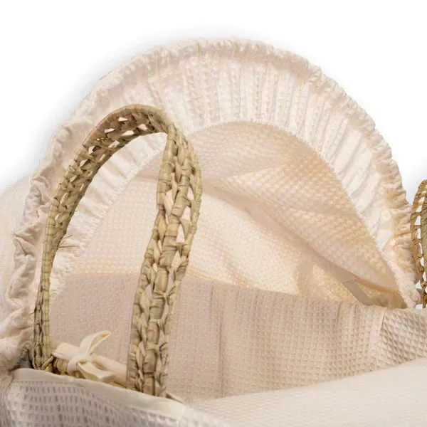 Clair-de-lune Waffle Palm Moses Basket Cream