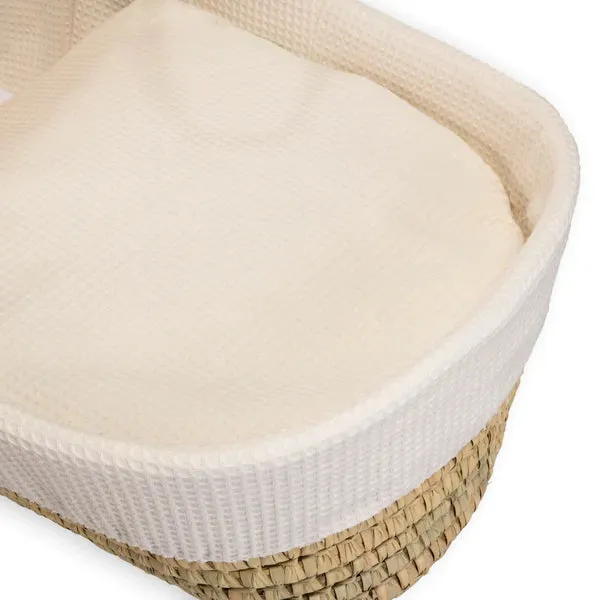 Clair-de-lune Waffle Palm Moses Basket Cream