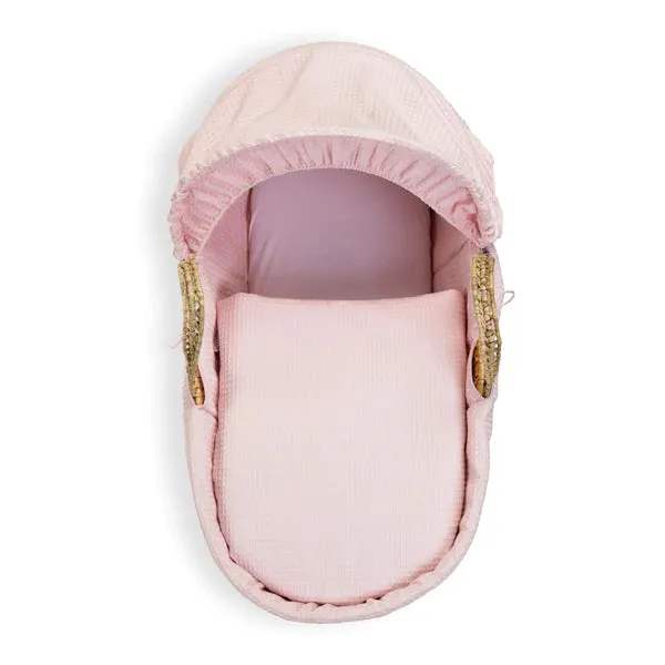 Clair-de-lune Waffle Palm Moses Basket Pink