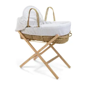 Clair-de-lune Waffle Palm Moses Basket White