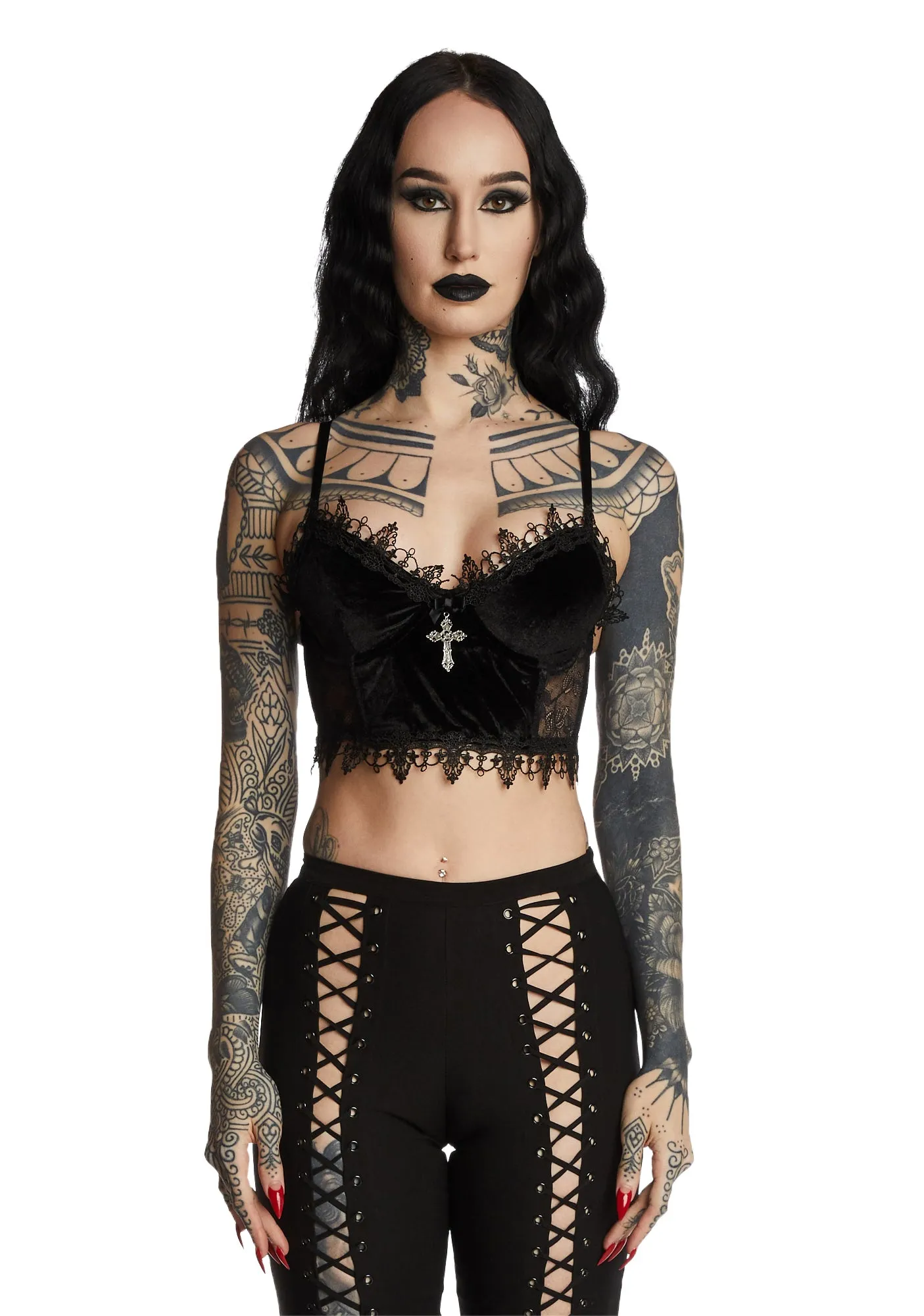 Dark Morphine Eyes Velvet Bra