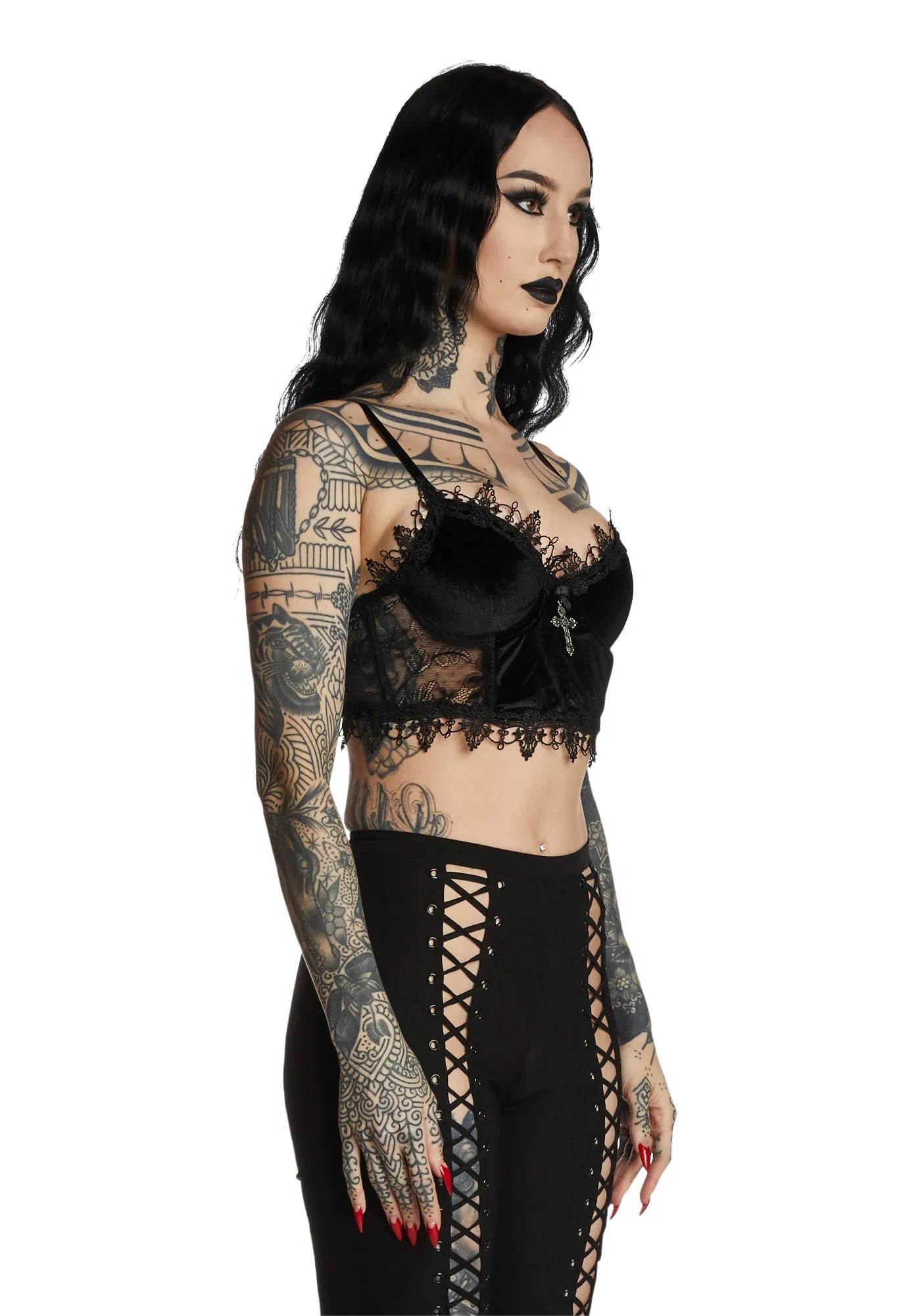 Dark Morphine Eyes Velvet Bra