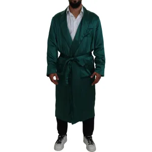 Dolce & Gabbana Elegant Silk Robe in Lush Green