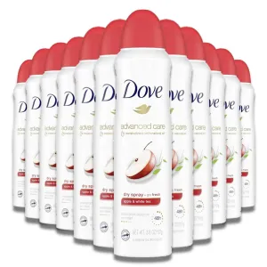 Dove - Advanced Care  Dry Spray Antiperspirant Deodorant for Women Apple With Tea 3.8 Oz - 12 Pack