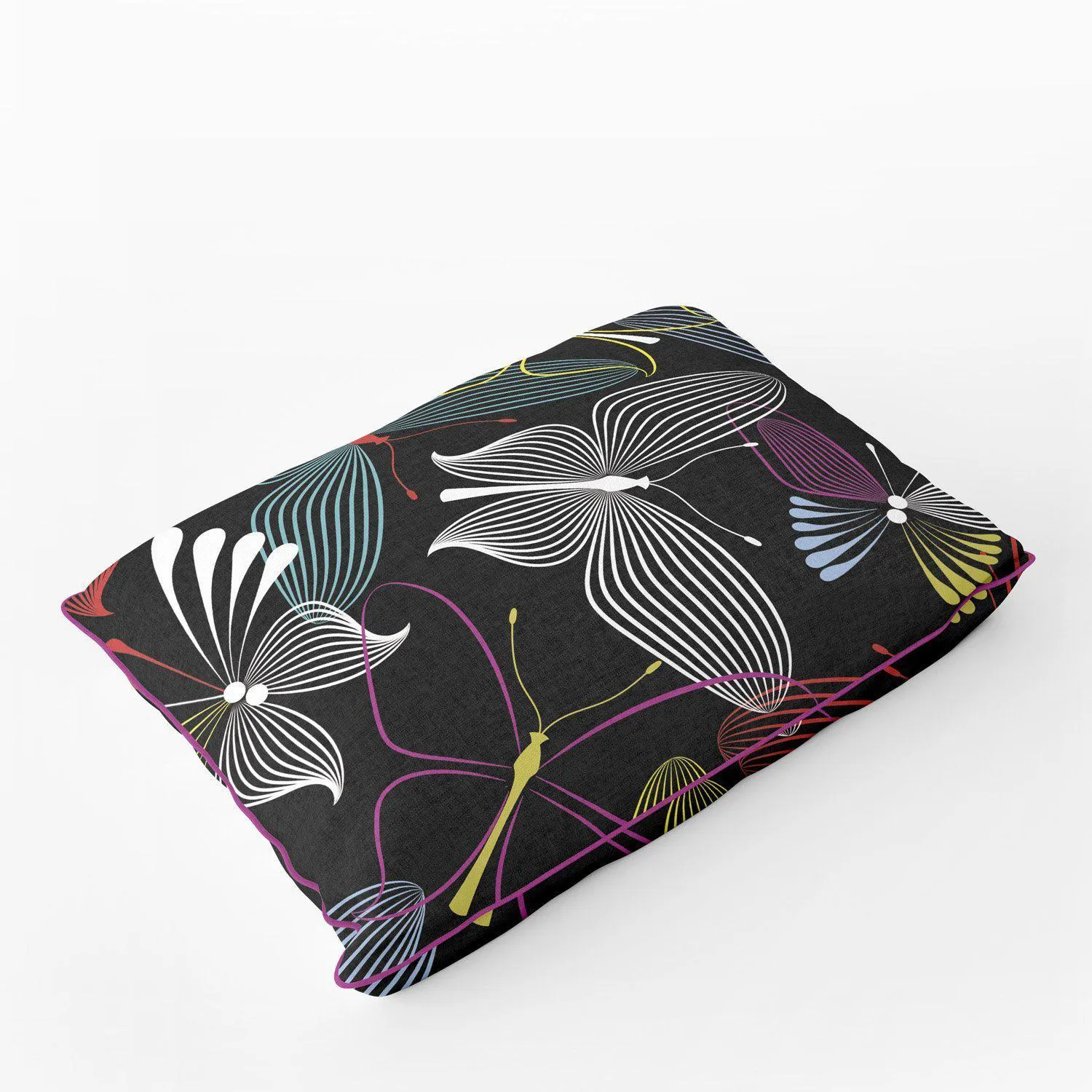 Exotic Butterflies ( Black) - Funky Art Cushion - Perfect Day - House Of Turnowsky Pillows