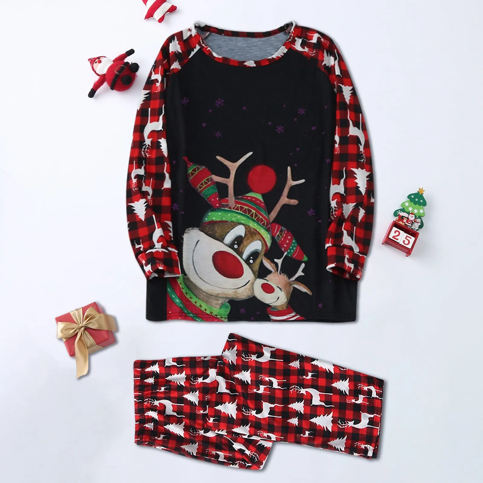 Family Matching Christmas Reindeers Pajamas Set