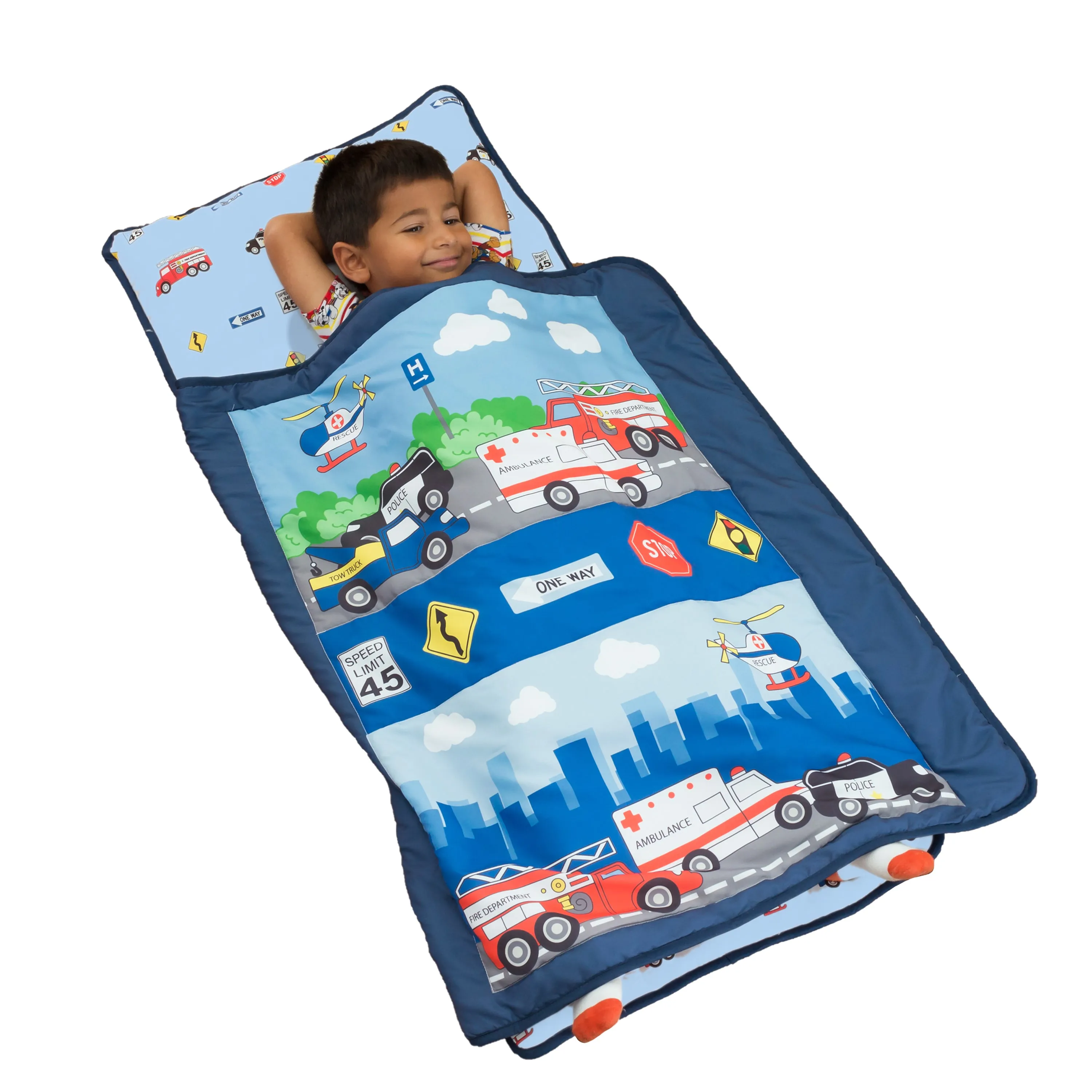 Fire Police Rescue Toddler Nap Mat with Pillow