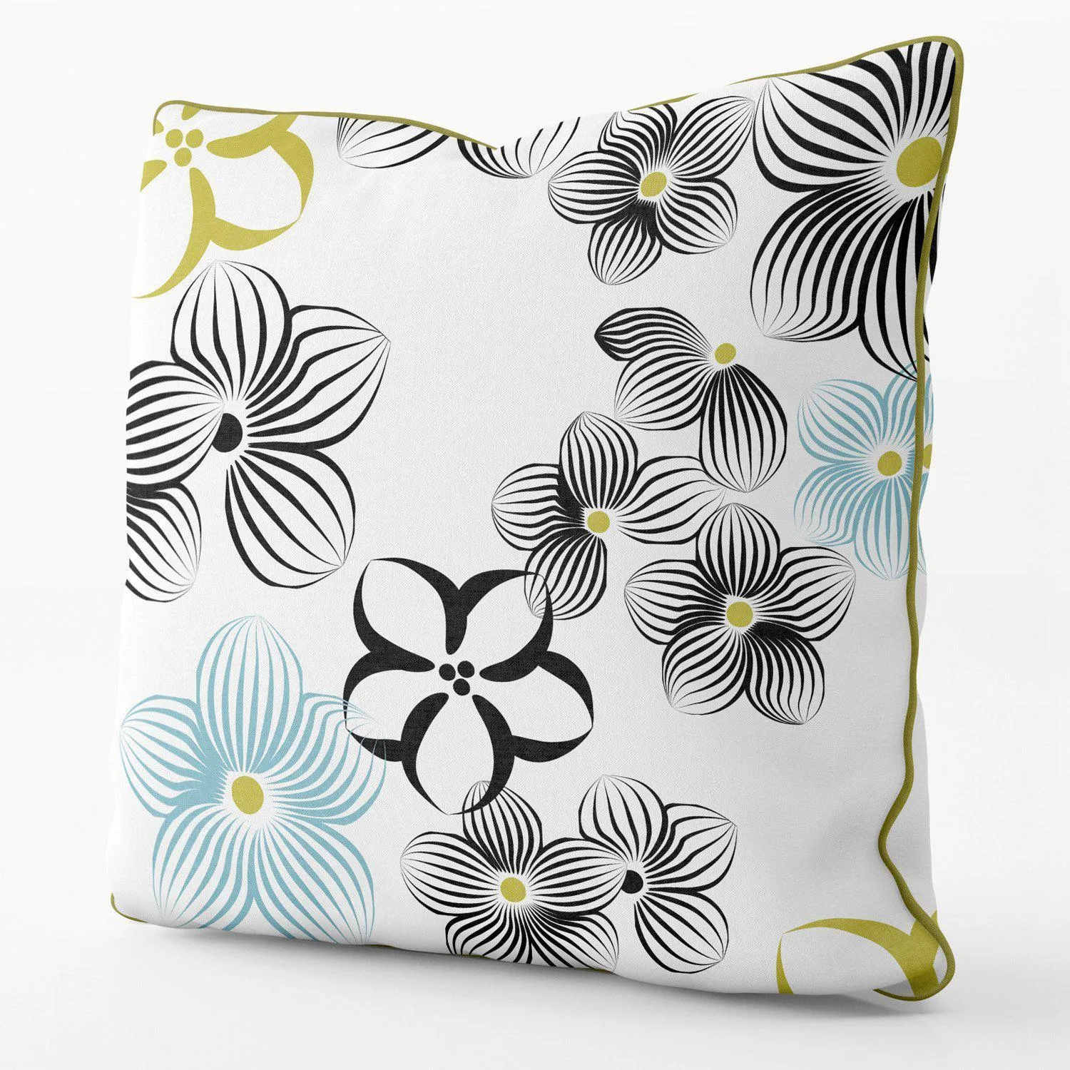 Floral Impression (White) - Funky Art Cushion - Perfect Day - House Of Turnowsky Pillows