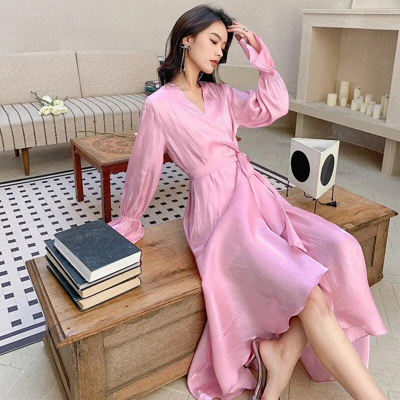 French Dress Luxury Colored Glaze Pearly-lustre Night-robe Women's Summer Wedding Holiday Morning Gown Home Clothes