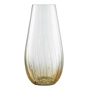 Galway Crystal Erne 12" Vase- Amber