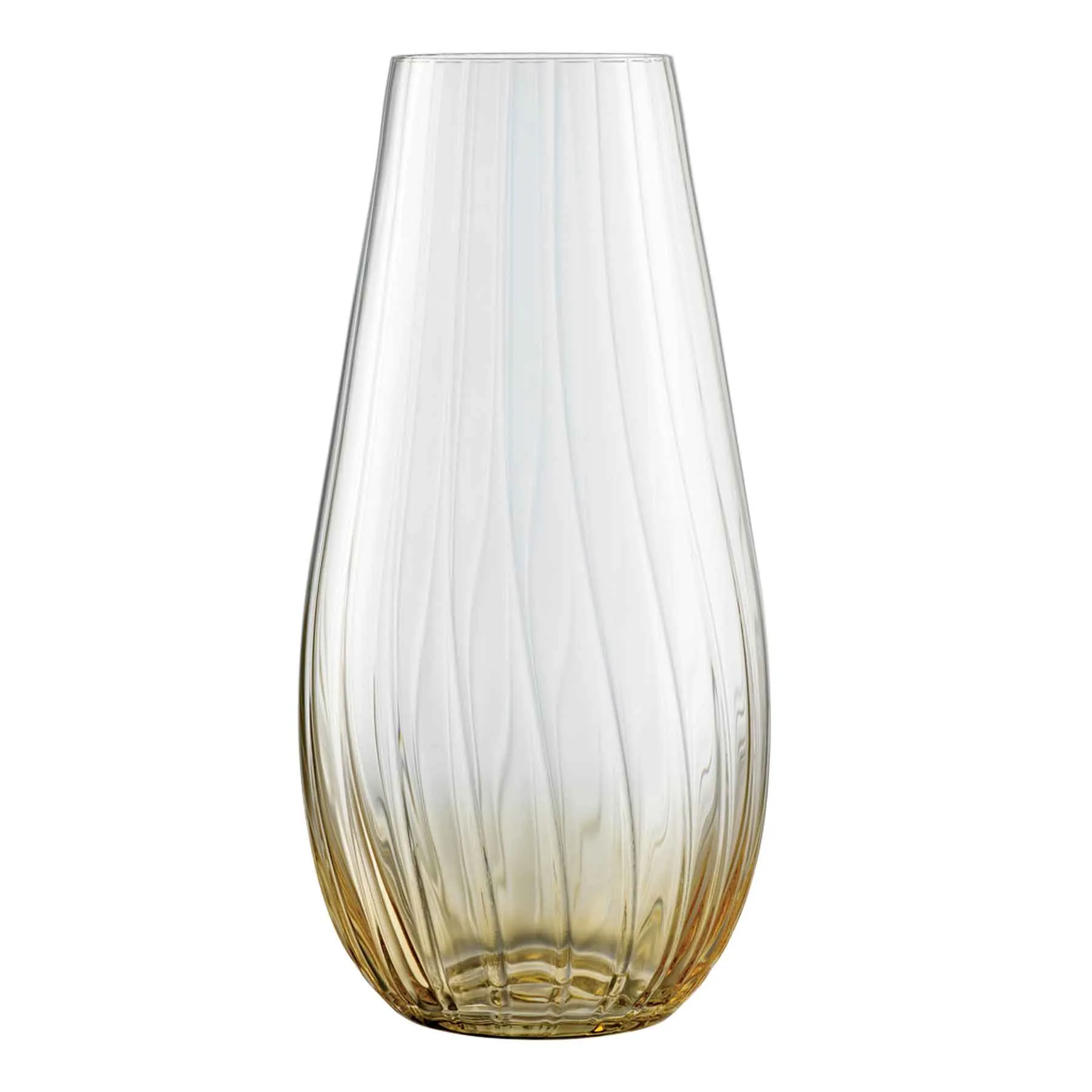 Galway Crystal Erne 12" Vase- Amber