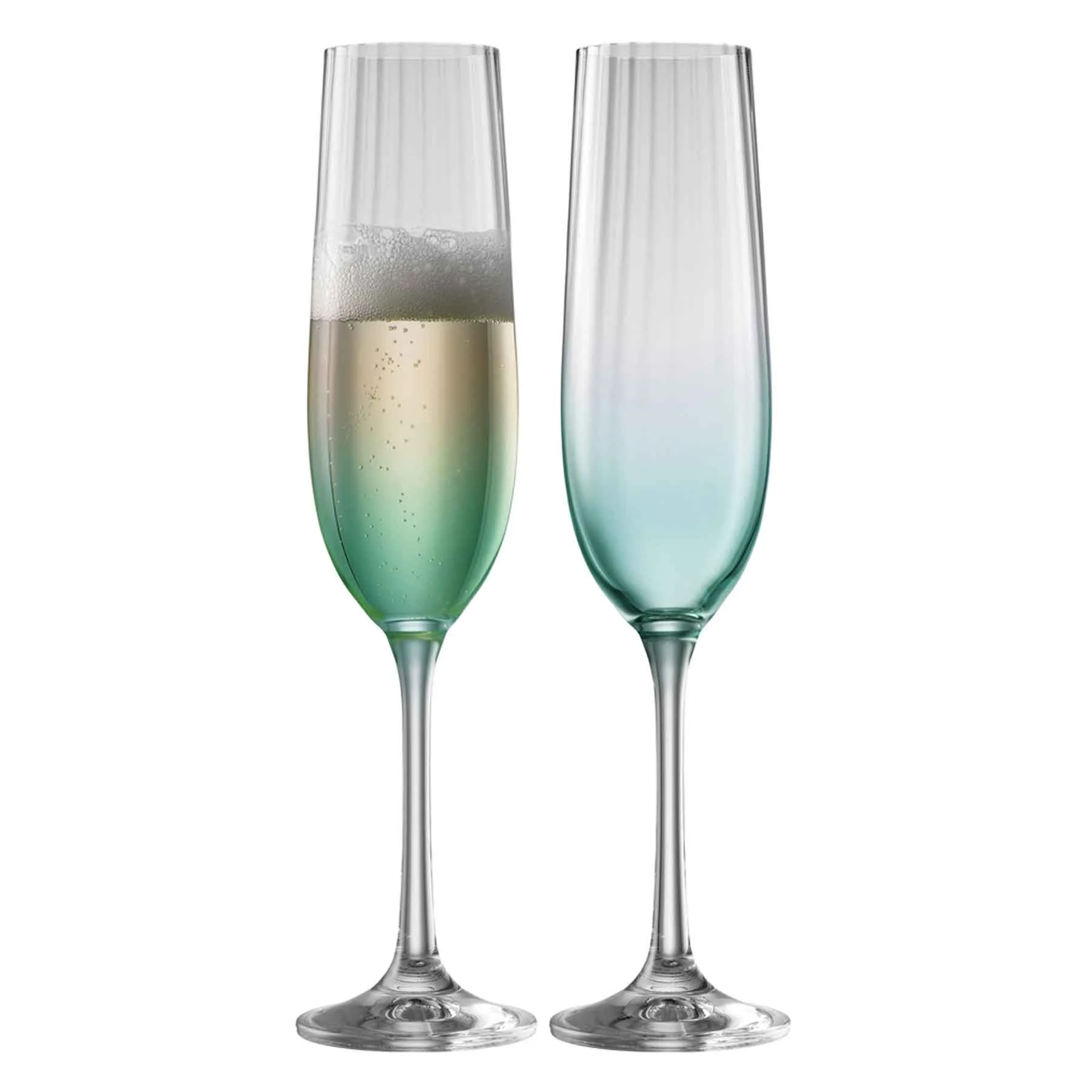 Galway Crystal Erne Flute Set of 2- Aqua