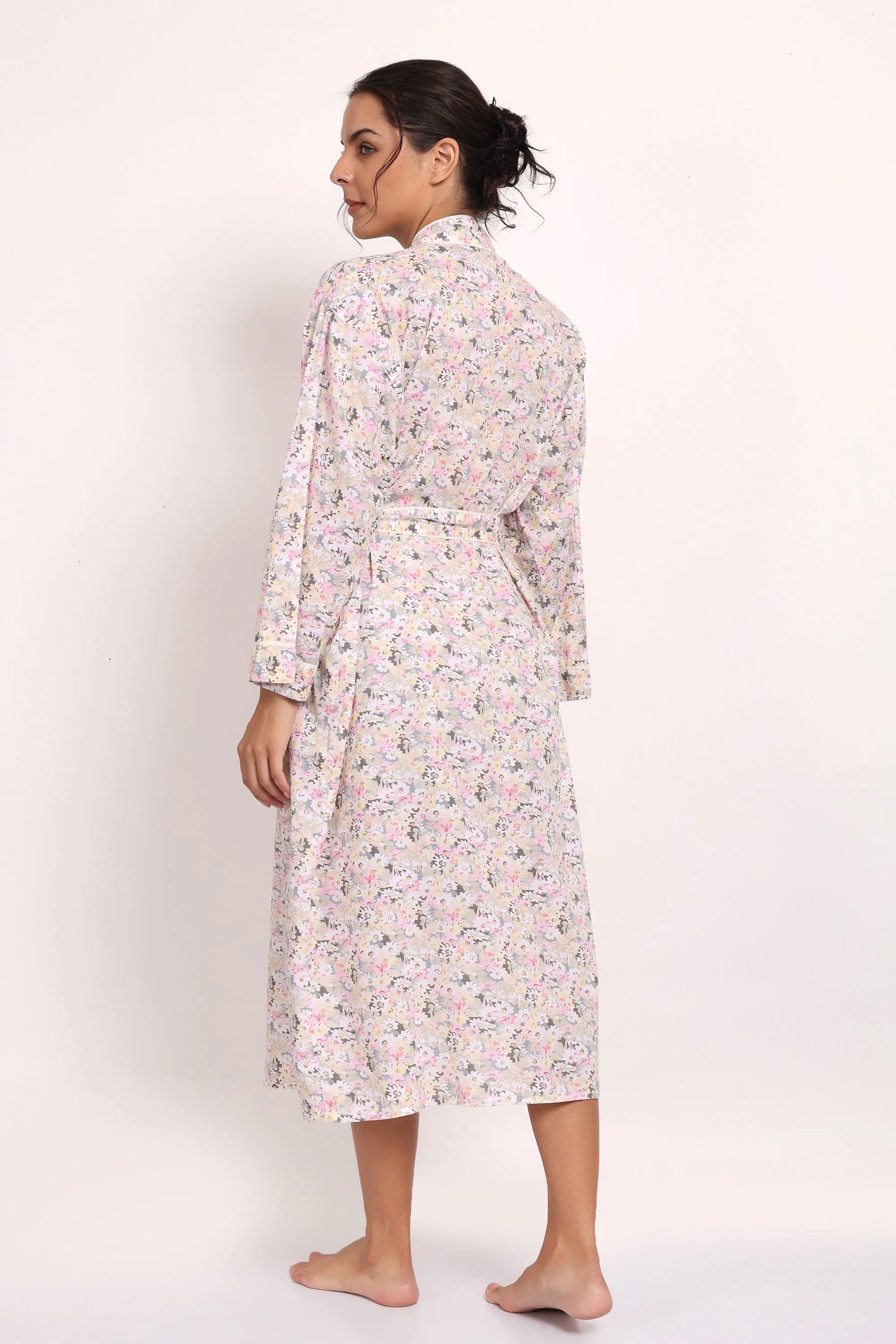 Gatsby Robe Sage/Pink Floral