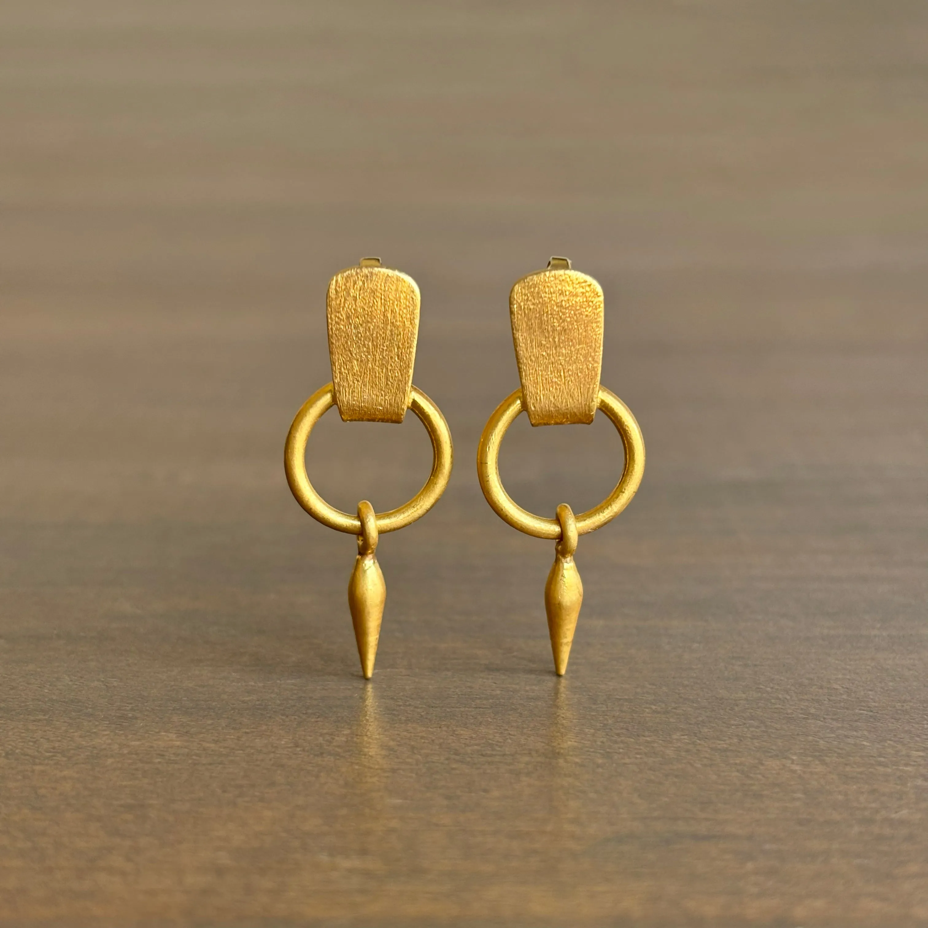 Geometric Pod Drop Post Earrings