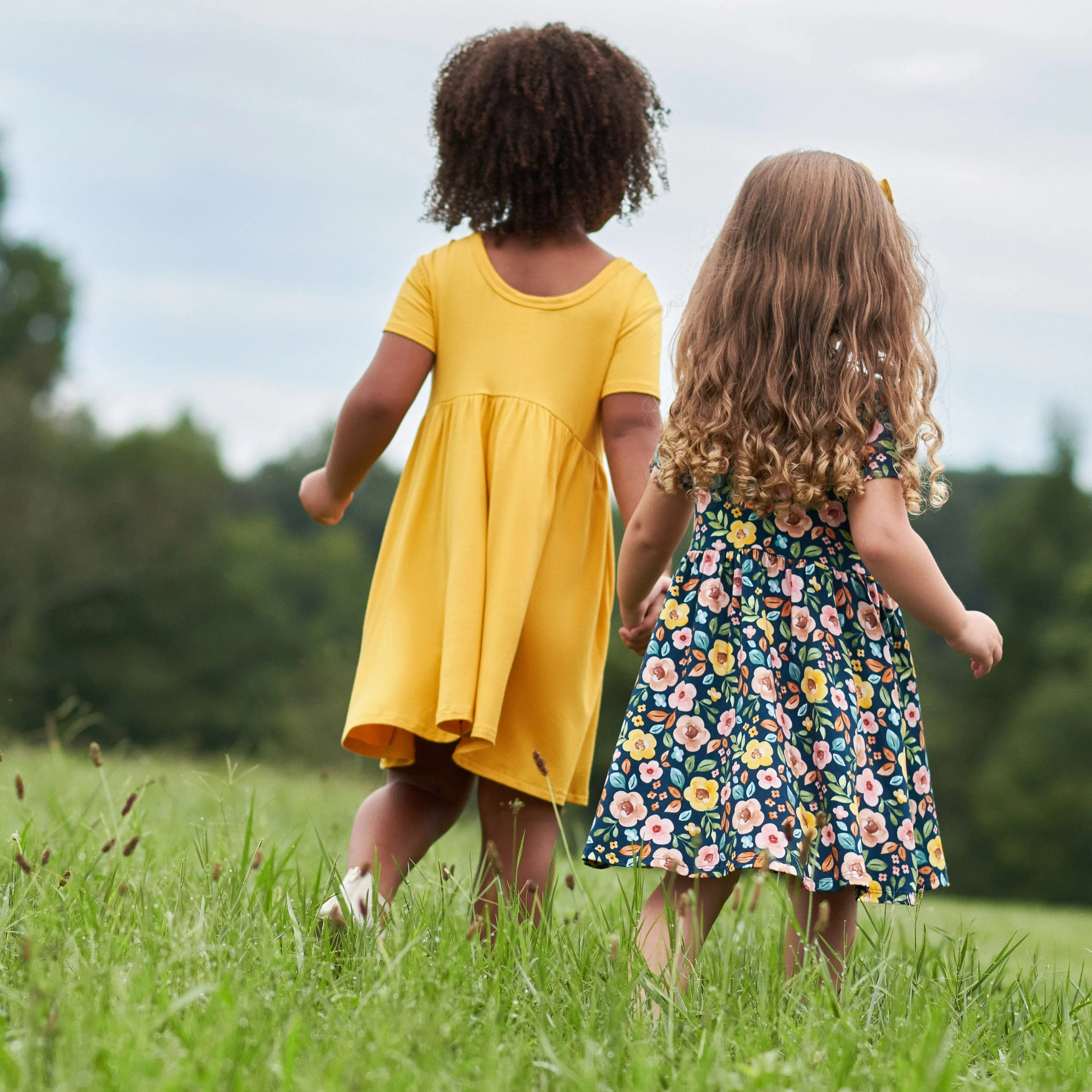 Infant & Toddler Girls Midnight Floral Buttery Soft Viscose Made from Eucalyptus Twirl Dress